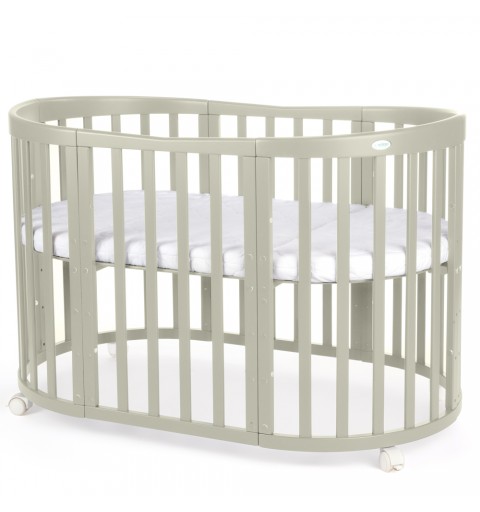 Waldin - łóżeczko drewniane owalne z materacem 7w1 | Oliwka